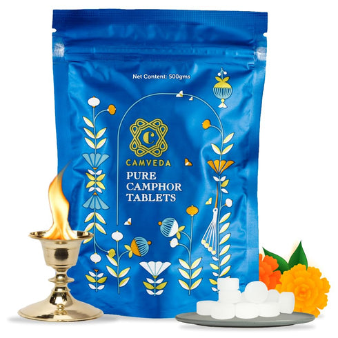 Camveda Pure Camphor Tablets 500G (Pouch)