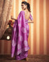 Vasthrlay Womens Kanjivaram Unstitched Dusty Pink Saree