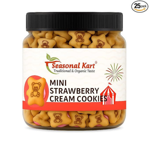 Seasonal Kart Mini Teddy Bear Shape & Star shape Flavor Cream Cookies