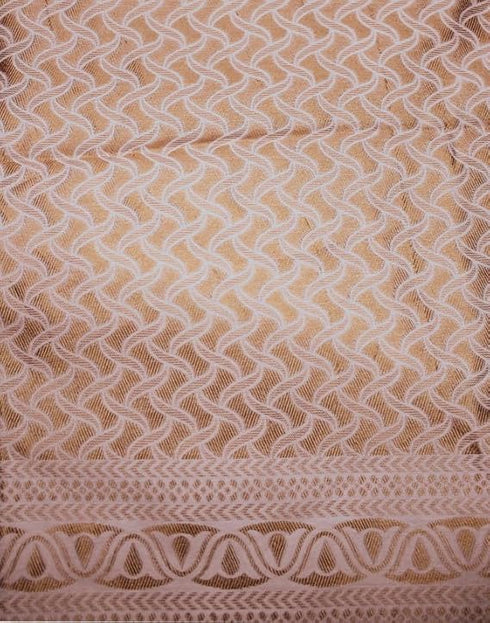 Vasthrlay Kanjivaram Jacquard Unstitched White Saree