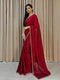 Vasthrlay Dailywear Red Georgette Stone Work Saree with Border | All-Over Stone Embellishments