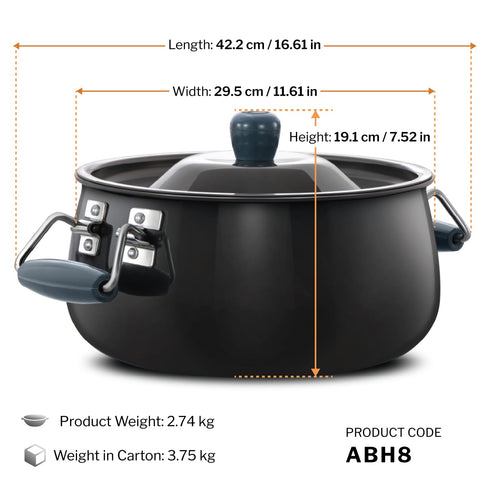 Hawkins Aluminium Futura 8 Litre Bigboy Polished Biryani Handi