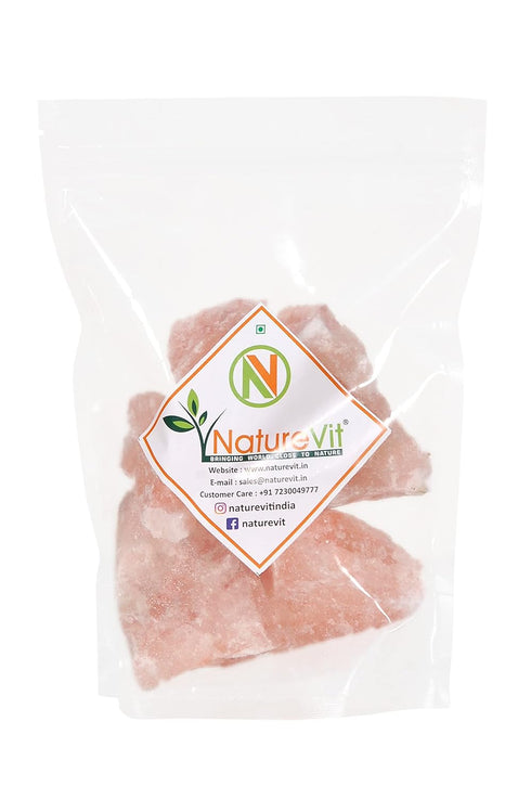 NatureVit Whole Pink Rock Salt Himalayan Pink Salt Chunks for Cooking & Wellness