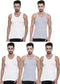 Dixcy Scott Cotton Rib Fabric Multicoloured Scoop Neck Sleeveless Men's Vests - Pack of 5 (#Victor-Derby-85 CM) (Color May Vary)