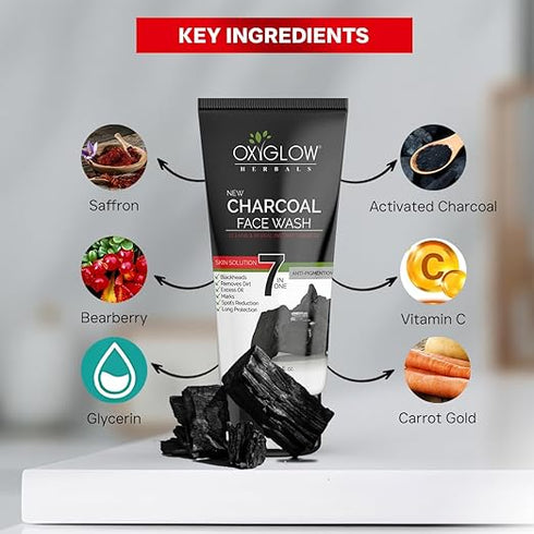 OxyGlow Herbals 7 in one Charcoal Face Wash-100ml