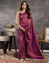 Vasthrlay Kanjivaram Banarasi Unstitched Maroon Saree