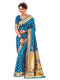 Vasthrlay Weaving Paithani Unstitched Teal Saree
