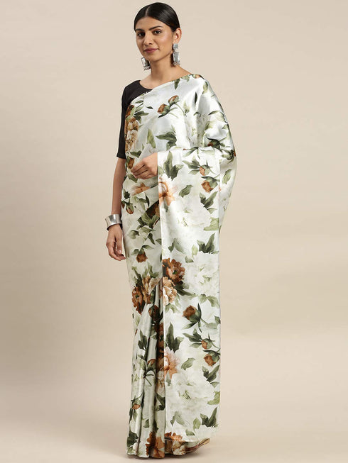 Vasthrlay Black Printed Saree