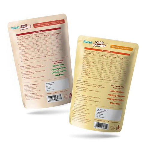 Timios 100% Organic Nut Powder Sweetened with Jaggery & Date Powder