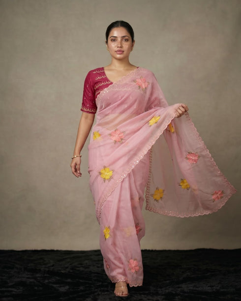 Vasthrlay Handcrafted Embroidered Contrast