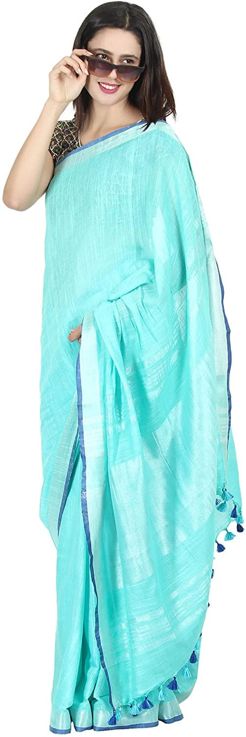 Vasthrlay Handloom Summer Contrast Vibrant Green