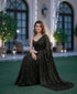 Vasthrlay Black Georgette Sequins Saree