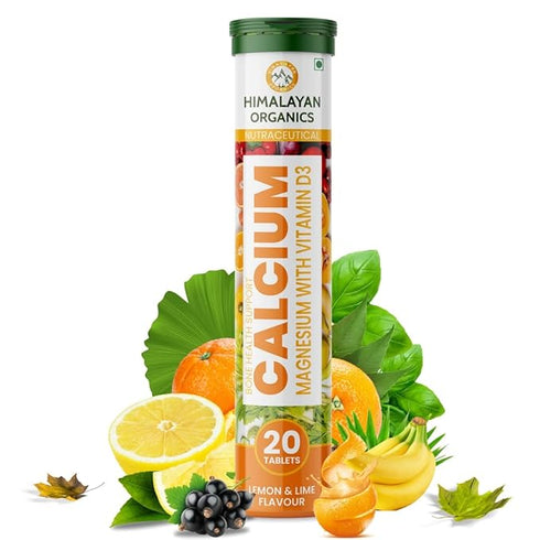 Himalayan Organics Calcium|Magnesium With Vitamin D3 Lemon
