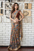 Vasthrlay White Printed Unstitched Saree