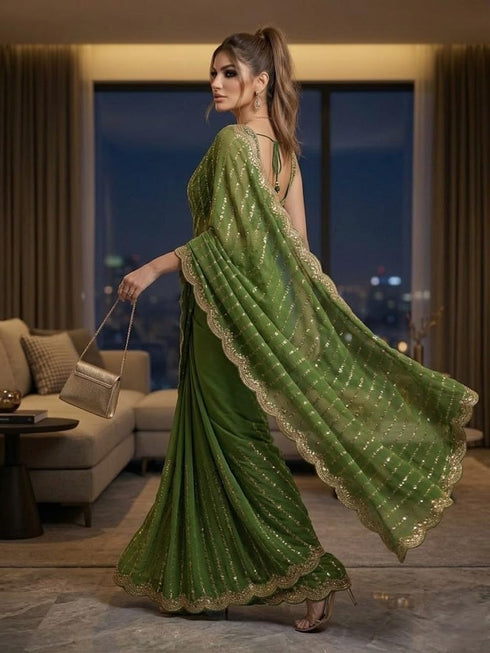 Vasthrlay Embroidery Unstitched Saree