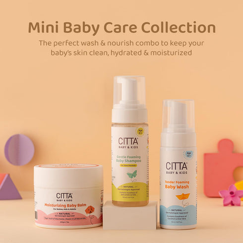 CITTA Foaming Baby Shampoo,Baby Body Wash & Moisturizing Baby Balm