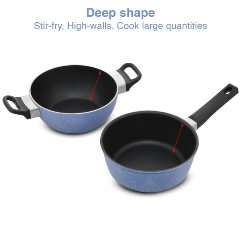 Hawkins Quik Nonstick Induction 4 Piece Cookware Set of Deep Kadhai