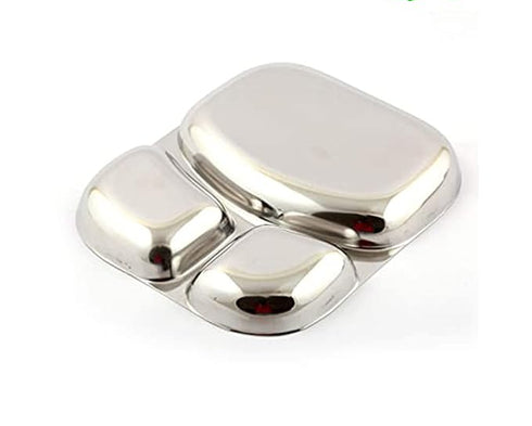 Stainless Steel 3 in 1 Partition Plate Set of 4