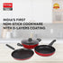 Prestige Omega Granite Non-Stick 3 Pc Cookware Set with Glass Lid