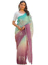 Vasthrlay Embroidery Scalloped Unstitched Turquoise Saree