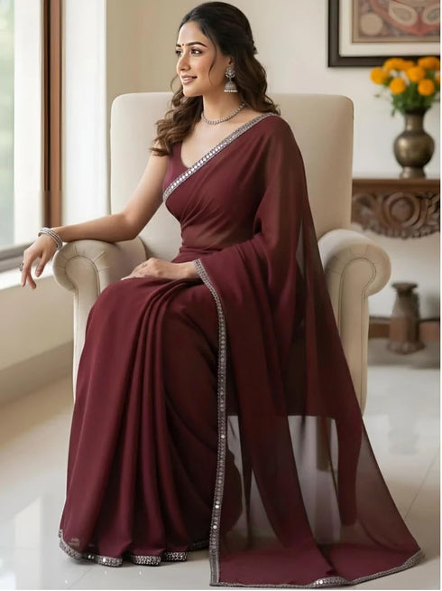 Vasthrlay Georgette Unstitched Ethnic Wear