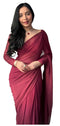 Vasthrlay Red Georgette Unstitched Saree