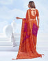 Vasthrlay Bandhani Printed Chiffon Orange Saree