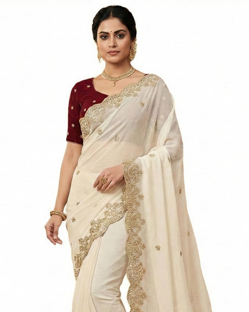 Vasthrlay Handcrafted Embroidered Contrast