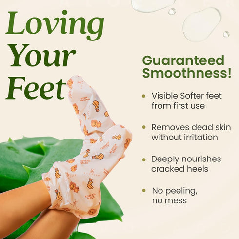 WildGlow Korean Peeling Foot Mask for Dry Cracked Feet