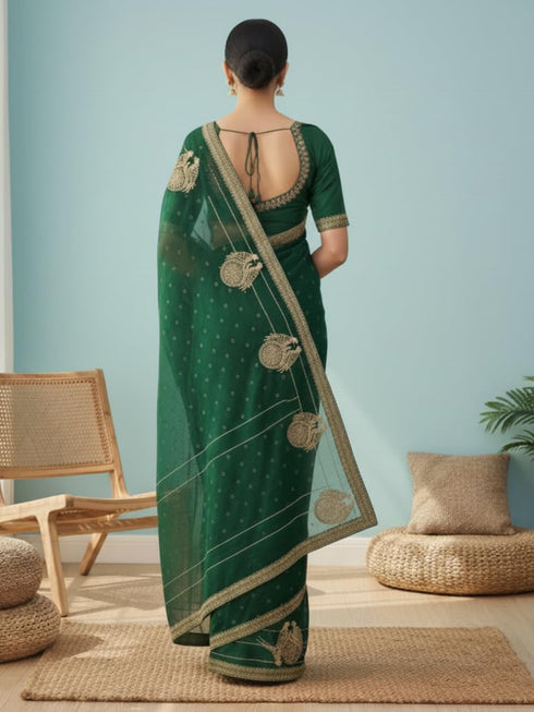 Vasthrlay Georgette Traditional Az Ys Pehenva Brown Rr Ethnic Wear