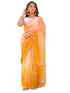 Vasthrlay Embroidery Scalloped Unstitched Turquoise Saree