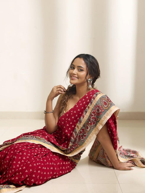 Vasthrlay Elegant Floral Kalamkari Lightweight