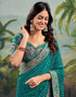 Vasthrlay Georgette Embroidery Unstitched Green Saree