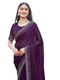 Vasthrlay Womens Scalloped Wine Saree With Unstitched Blouse Piece