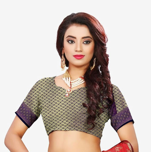 Vasthrlay Kanjeevaram Green Blue Ethnic Wear
