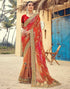 Vasthrlay Bandhani Embroidery Unstitched Red Saree