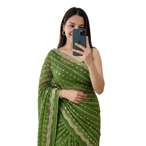 Vasthrlay Lavender Embroidery Saree