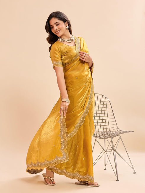 Vasthrlay Embellished Embroidered Chiffon