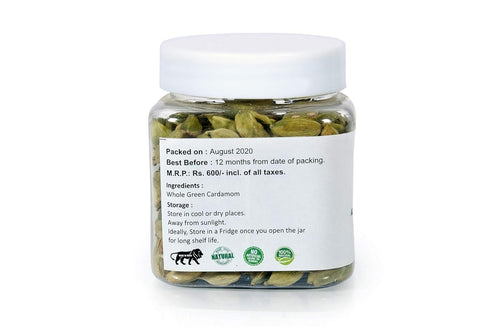 NatureVit Whole Green Cardamom Bold| Premium Kerala Elaichi