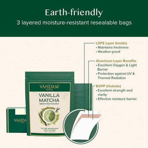 Vahdam Tea Vanilla Matcha Green Tea Powder