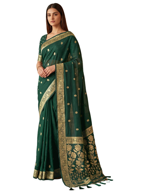 Vasthrlay Georgette Printed Unstitched Maroon Saree