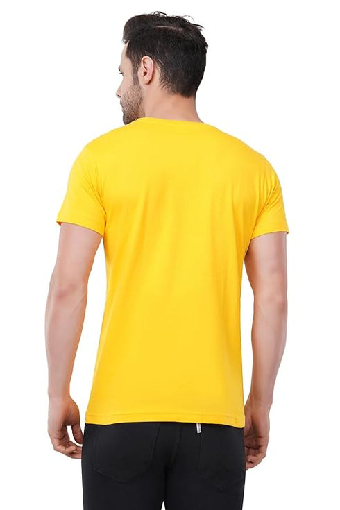 Caseria Men's Round Neck Cotton Half Sleeved T-Shirt