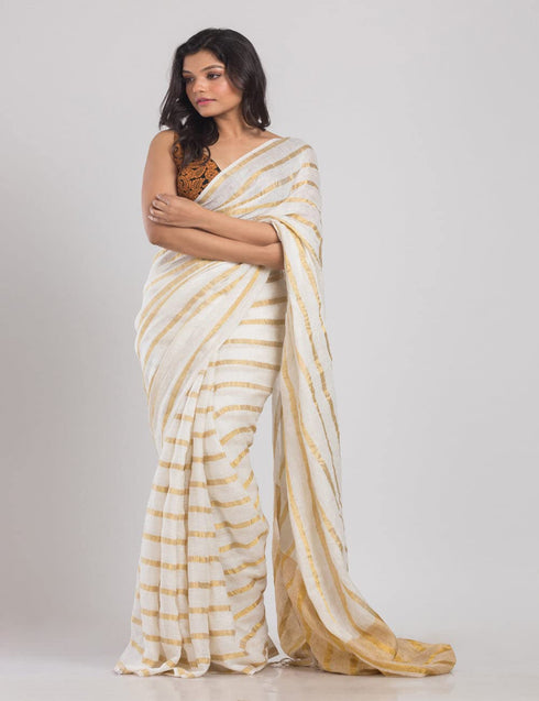 Vasthrlay Handloom Striped Running Attached