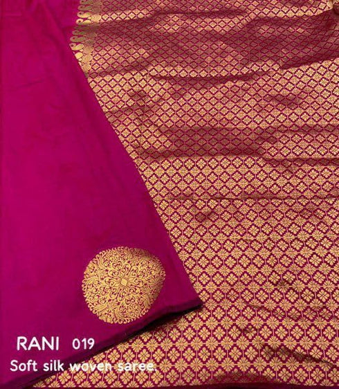 Vasthrlay Banarasi Kanjivaram Kanchipuram Kerigola Saree With Blouse Piece