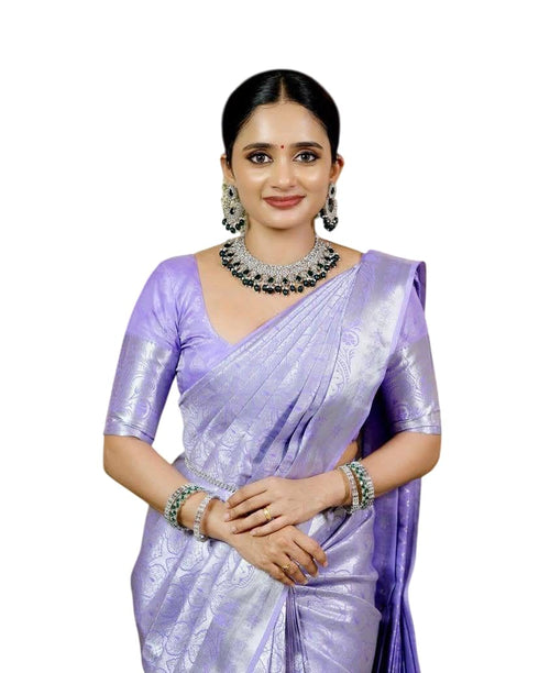 Vasthrlay Lavender Kanjivaram Saree