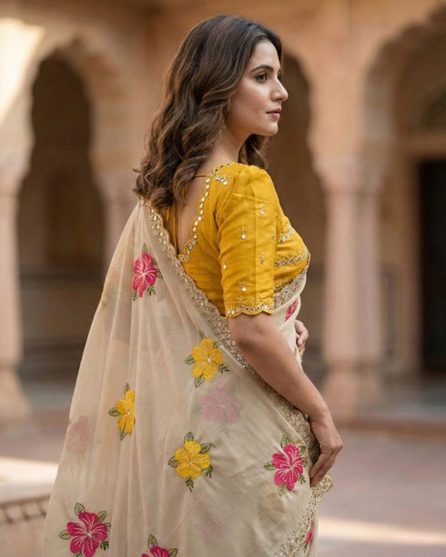 Vasthrlay Handcrafted Embroidered Contrast