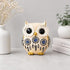 Owl Showpiece for Home Decor, Resin Figurine with Gold Detailing Lucky Evil Eye Owl Statue for Living Room