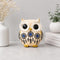 Owl Showpiece for Home Decor, Resin Figurine with Gold Detailing Lucky Evil Eye Owl Statue for Living Room