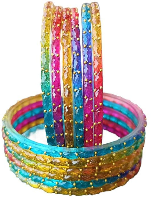 JPS Viral Kashmiri Ghungroo Gold-Plated Glass Bangles Set