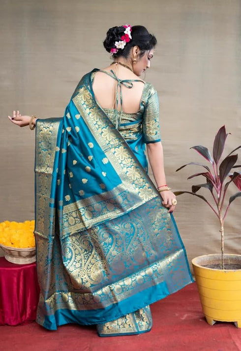 Vasthrlay Banarasi Unstitched Saree